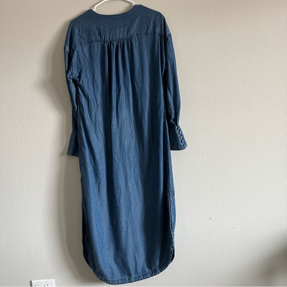Free People Dress 8 Blue Long Sleeve Midi - Picture 3 of 11